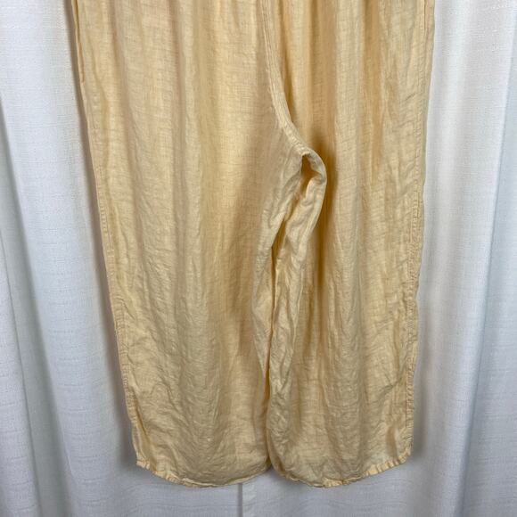 FLAX Butter Yellow Softened Linen Pull On Elastic Waist Pants Sz.3G(24-26W) - Picture 8 of 9